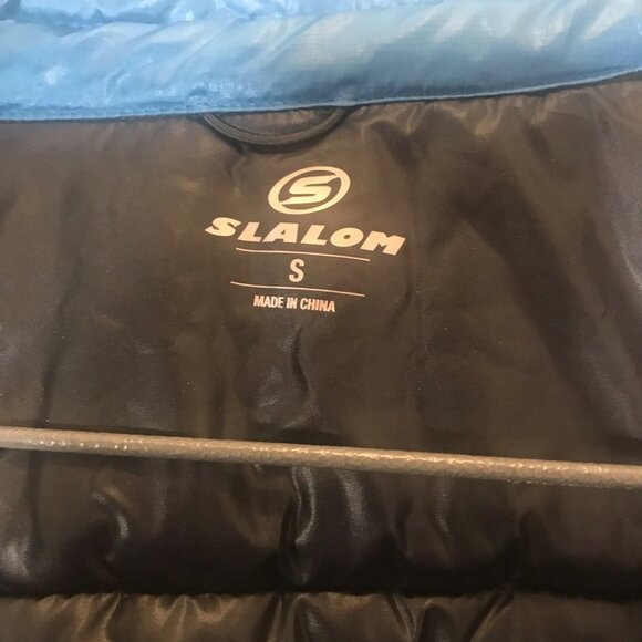 SLALOM Mens Winter Coat Quilted Puffer Jacket Front Full Zip Warm Blue Small S - Picture 3 of 6